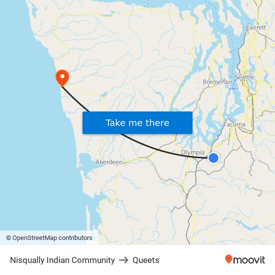 Nisqually Indian Community to Queets map