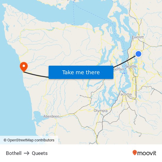 Bothell to Queets map