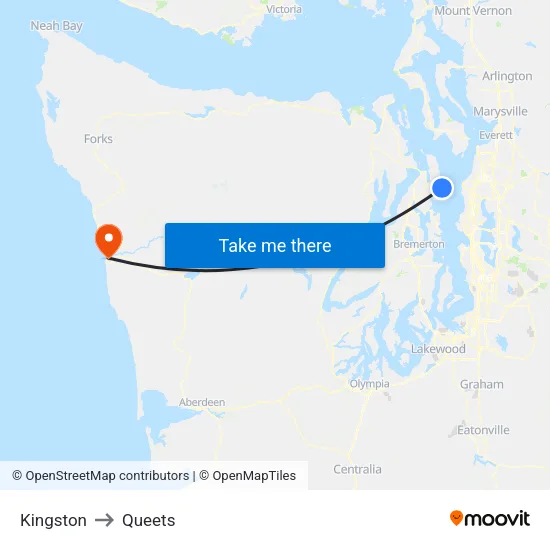 Kingston to Queets map