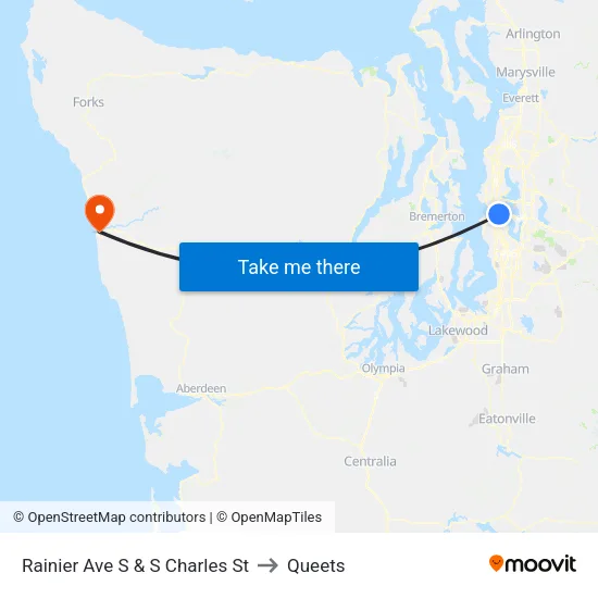 Rainier Ave S & S Charles St to Queets map