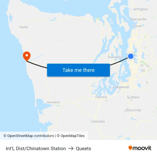 Int'L Dist/Chinatown Station to Queets map