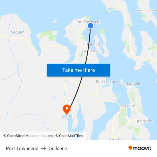 Port Townsend to Quilcene map