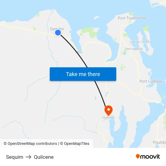 Sequim to Quilcene map