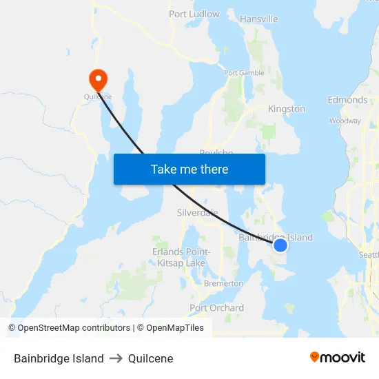 Bainbridge Island to Quilcene map