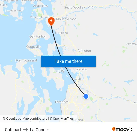 Cathcart to La Conner map