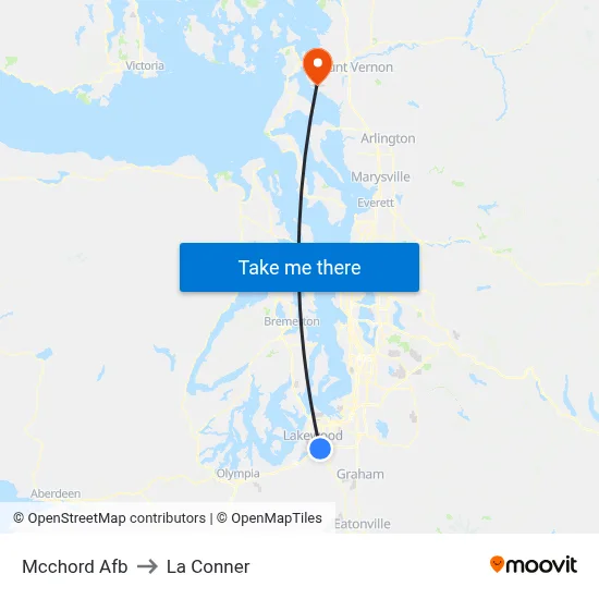 Mcchord Afb to La Conner map