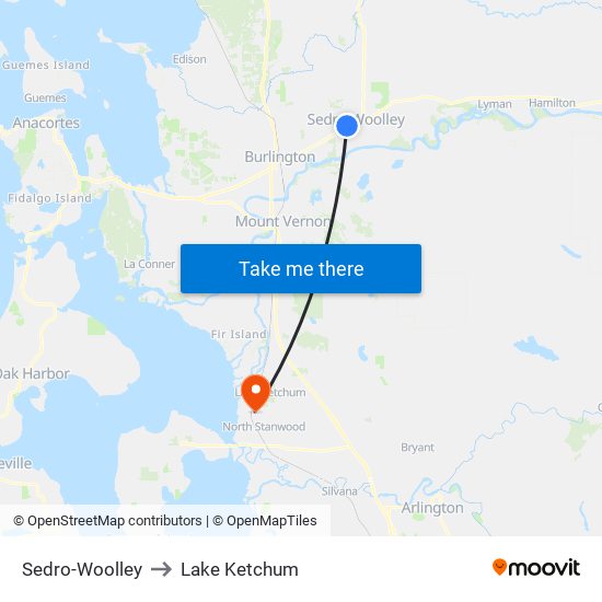 Sedro-Woolley to Lake Ketchum map