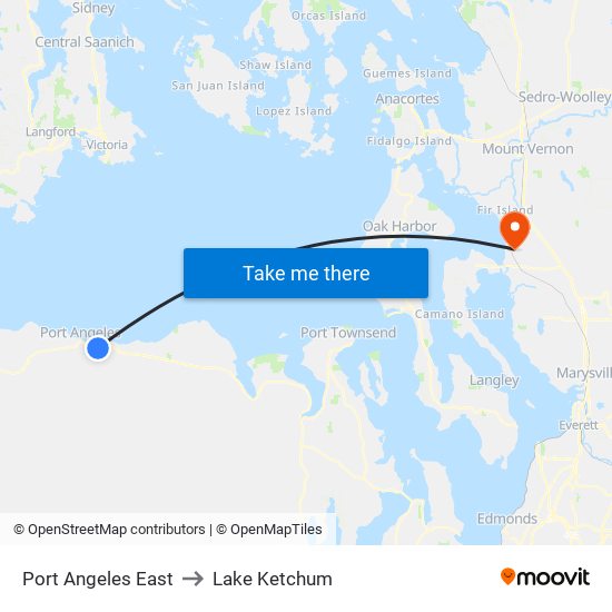 Port Angeles East to Lake Ketchum map