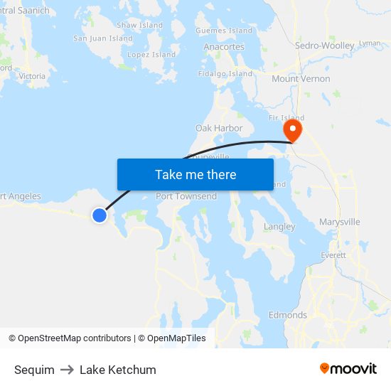 Sequim to Lake Ketchum map