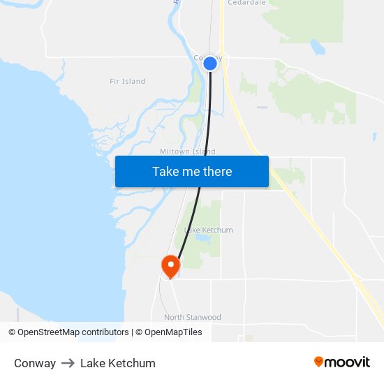 Conway to Lake Ketchum map