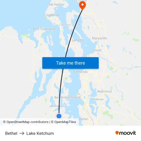 Bethel to Lake Ketchum map