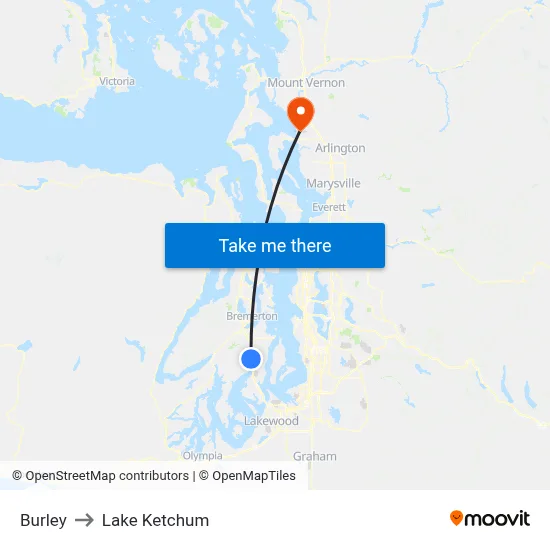 Burley to Lake Ketchum map