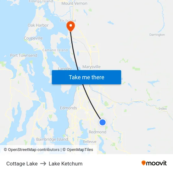 Cottage Lake to Lake Ketchum map