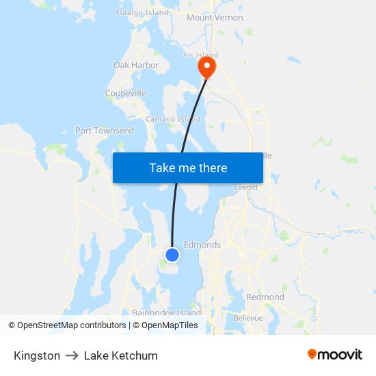 Kingston to Lake Ketchum map