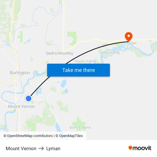 Mount Vernon to Lyman map