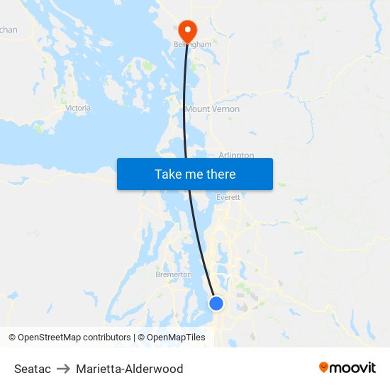 Seatac to Marietta-Alderwood map