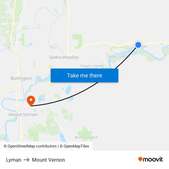 Lyman to Mount Vernon map
