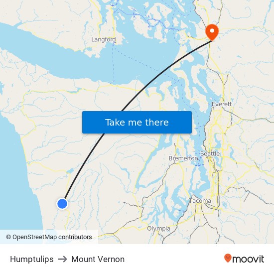 Humptulips to Mount Vernon map