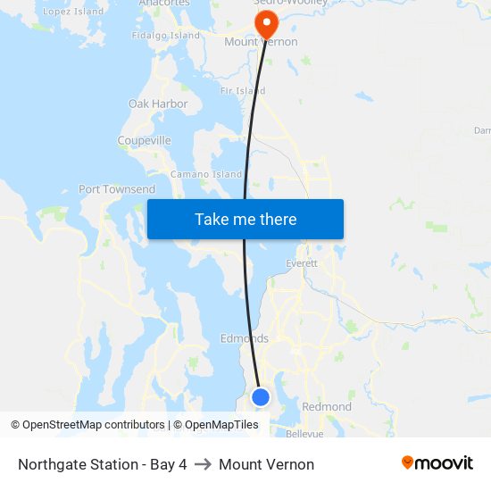 Northgate Station - Bay 4 to Mount Vernon map