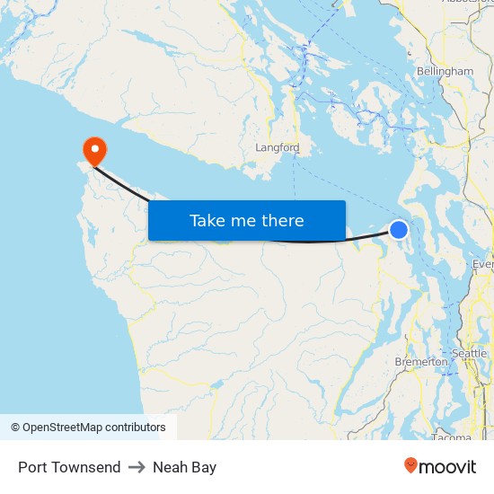 Port Townsend to Neah Bay map