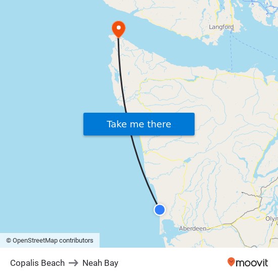 Copalis Beach to Neah Bay map