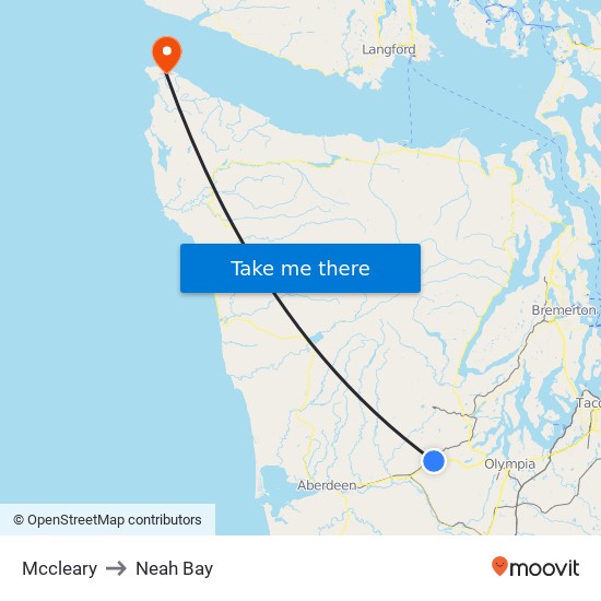 Mccleary to Neah Bay map