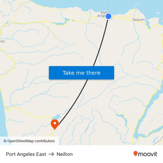 Port Angeles East to Neilton map