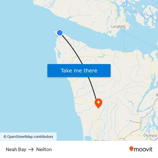 Neah Bay to Neilton map