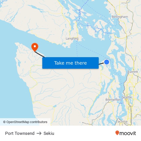 Port Townsend to Sekiu map