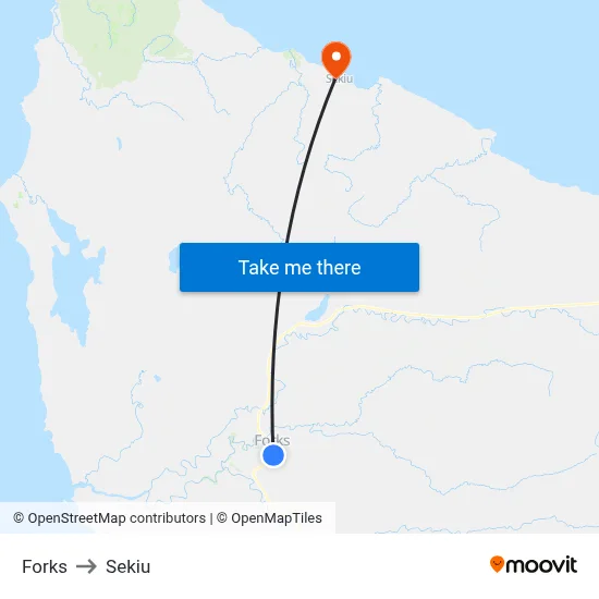 Forks to Sekiu map