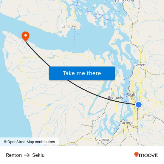 Renton to Sekiu map