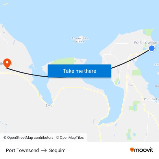 Port Townsend to Sequim map