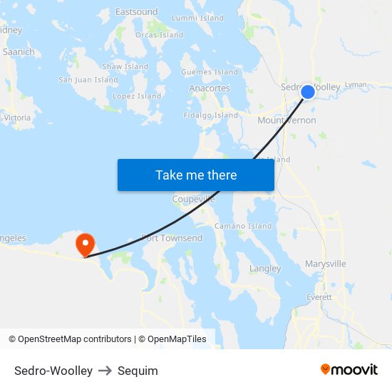 Sedro-Woolley to Sequim map