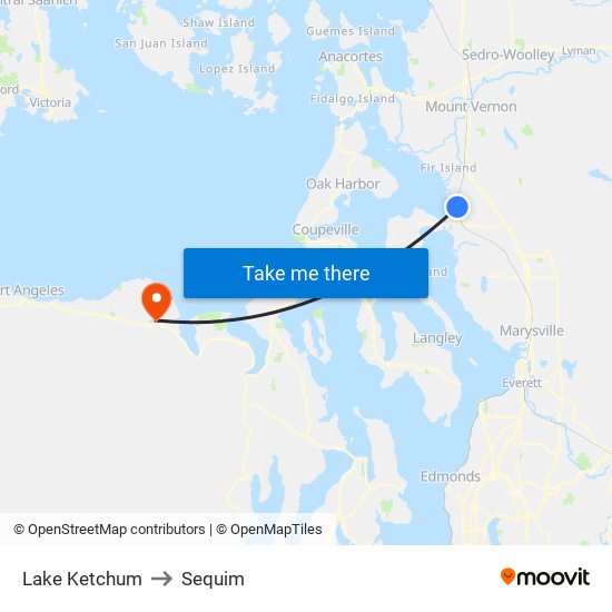 Lake Ketchum to Sequim map