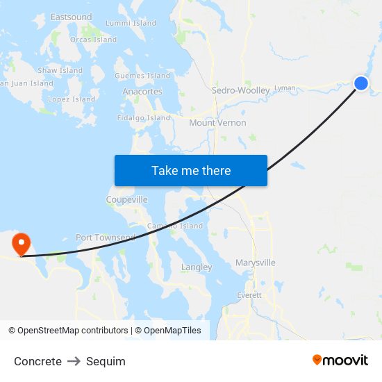 Concrete to Sequim map