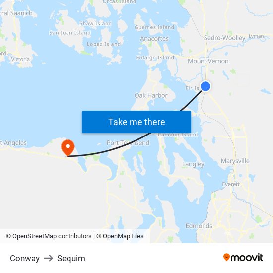 Conway to Sequim map