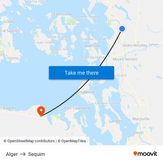 Alger to Sequim map