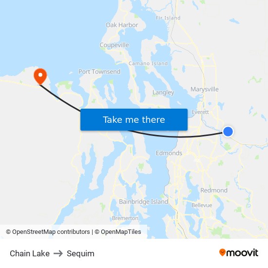 Chain Lake to Sequim map