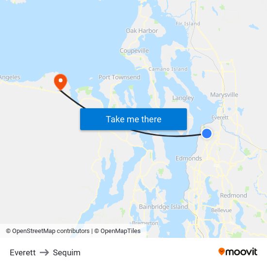 Everett to Sequim map