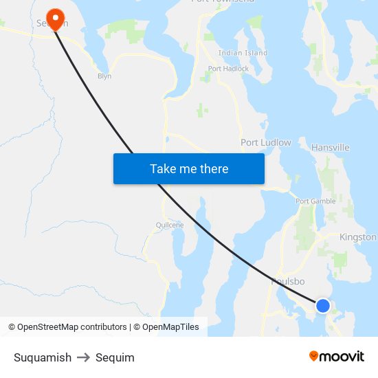 Suquamish to Sequim map