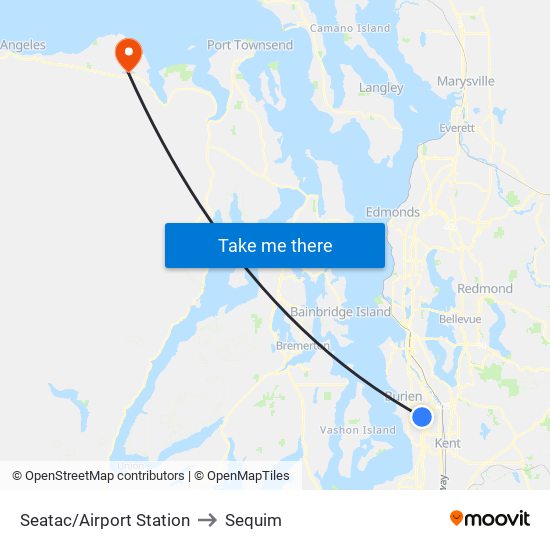 Seatac/Airport Station to Sequim map