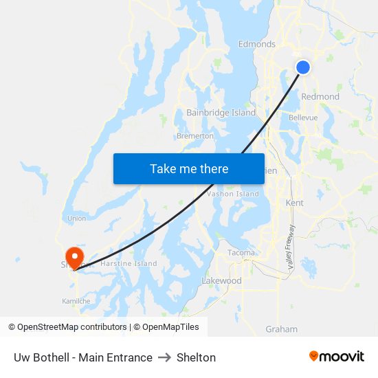 Uw Bothell - Main Entrance to Shelton map