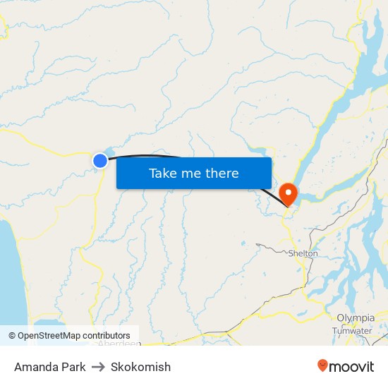 Amanda Park to Skokomish map