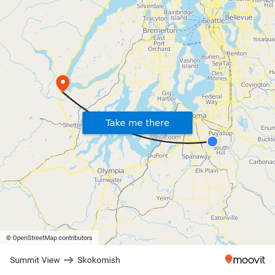 Summit View to Skokomish map