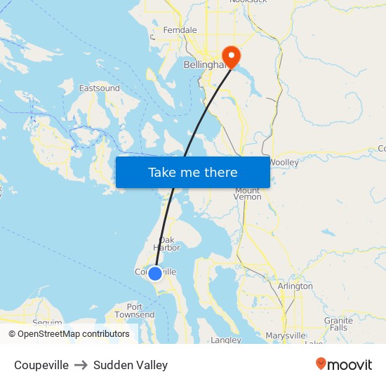 Coupeville to Sudden Valley map