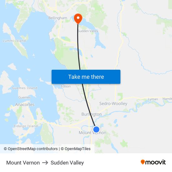 Mount Vernon to Sudden Valley map