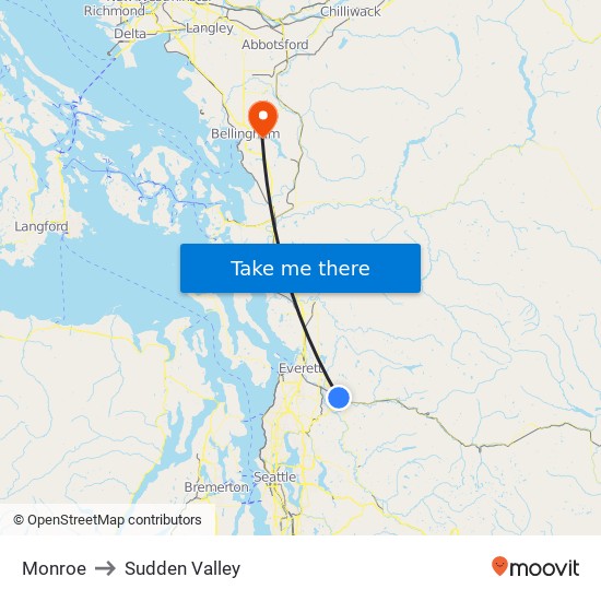 Monroe to Sudden Valley map