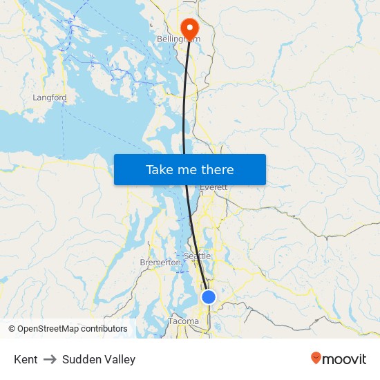 Kent to Sudden Valley map