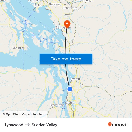 Lynnwood to Sudden Valley map