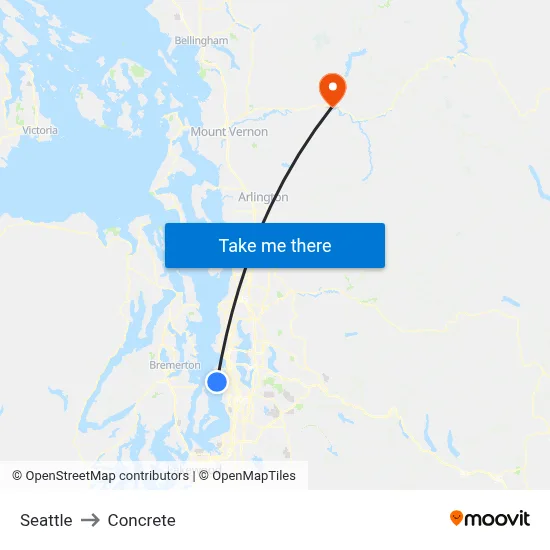 Seattle to Concrete map